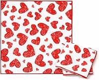 Guardanapo De Papel Decorado Com Estampa De Coração Corações 33cm Com 20 Unidades Linha Premium