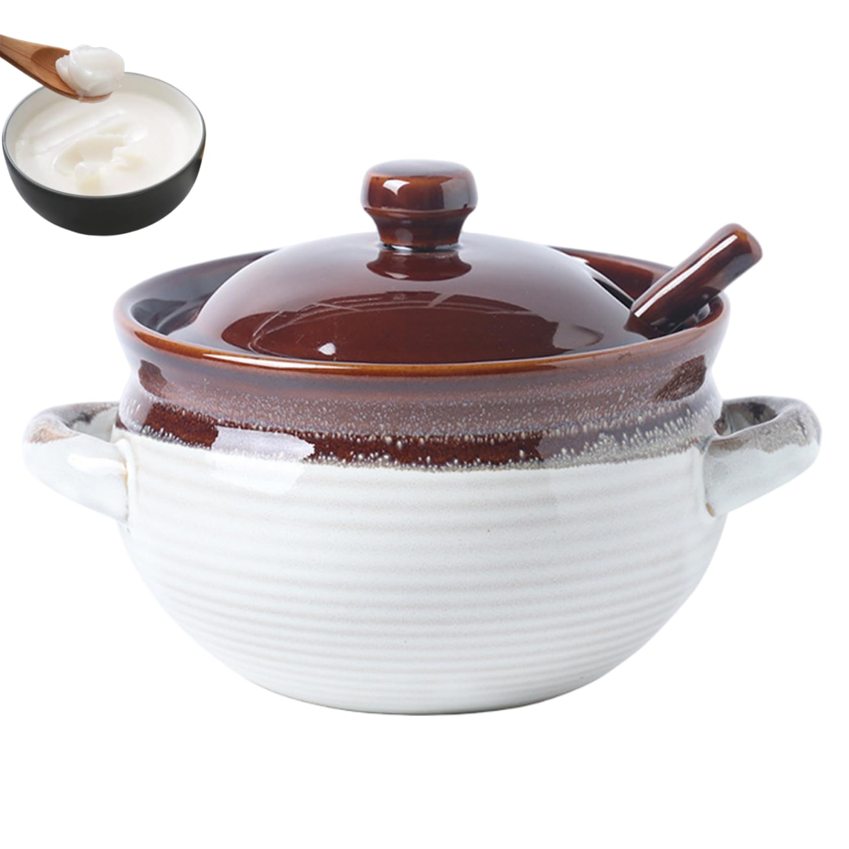 Ciotole per zuppa con manici, cocci per zuppa di cipolle francese, ciotole per cipolla francese in ceramica da 1000 ml con manici, per servire in forno per peperoncino, stufato di manzo, cereali, tor