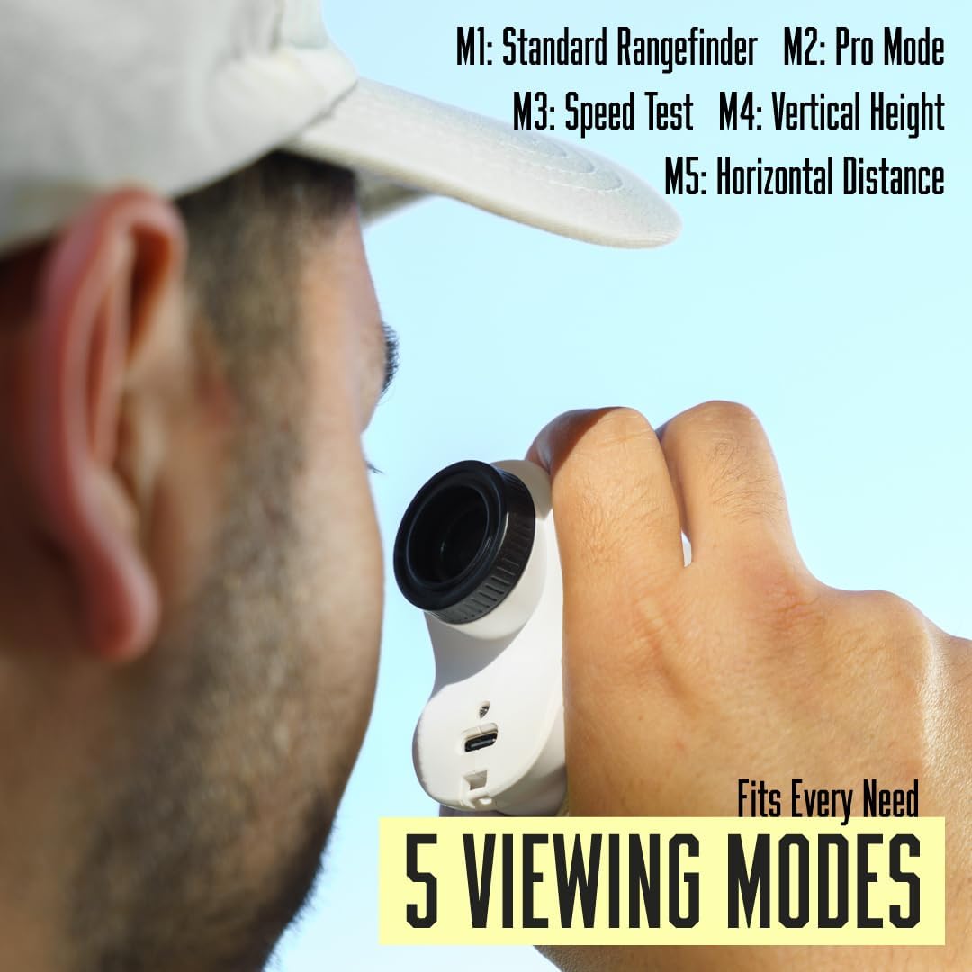 Lunai Golf Rangefinder with Slope | Class 1 Laser Accurate Distance Finder | Rechargeable 600mAh Battery with Type-C | Lightweight Yardage Finder for Golfing Practice & Tournaments