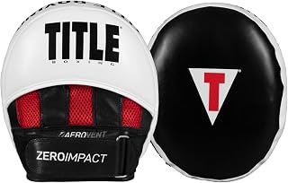 TITLE Boxing Zero-Impact 2.0 Muay Thai Pads - Shock-Absorbing Focus Mitts for MMA Kickboxing Training - Black