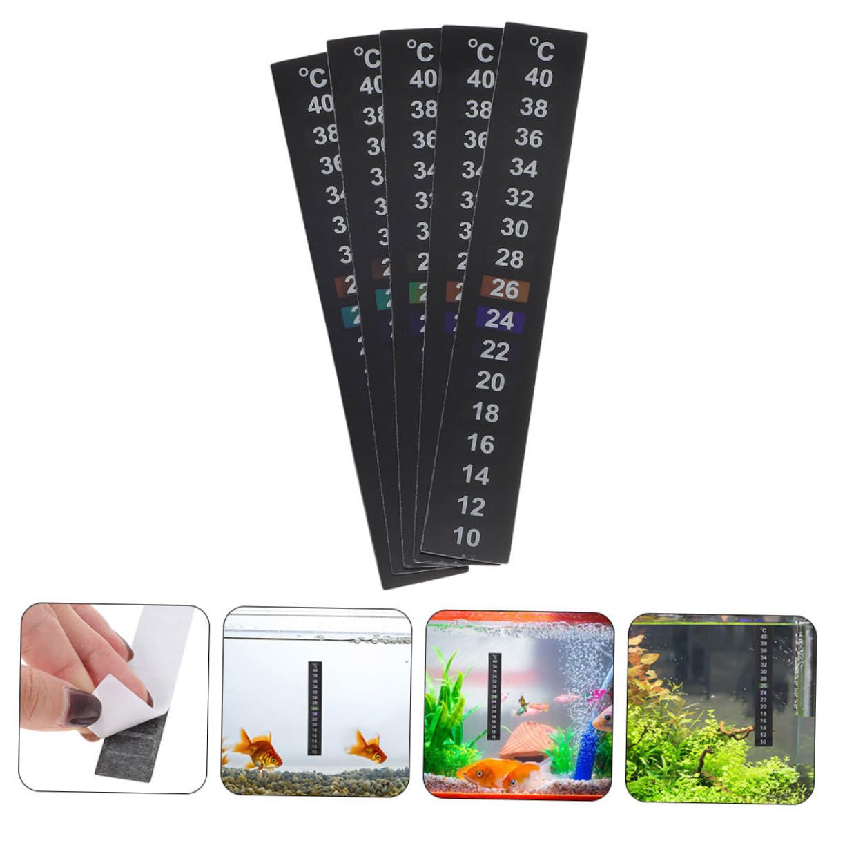 Beavorty Digital Fish Tank Thermometer Sticker Self-Adhesive Temperature Device for Aquarium