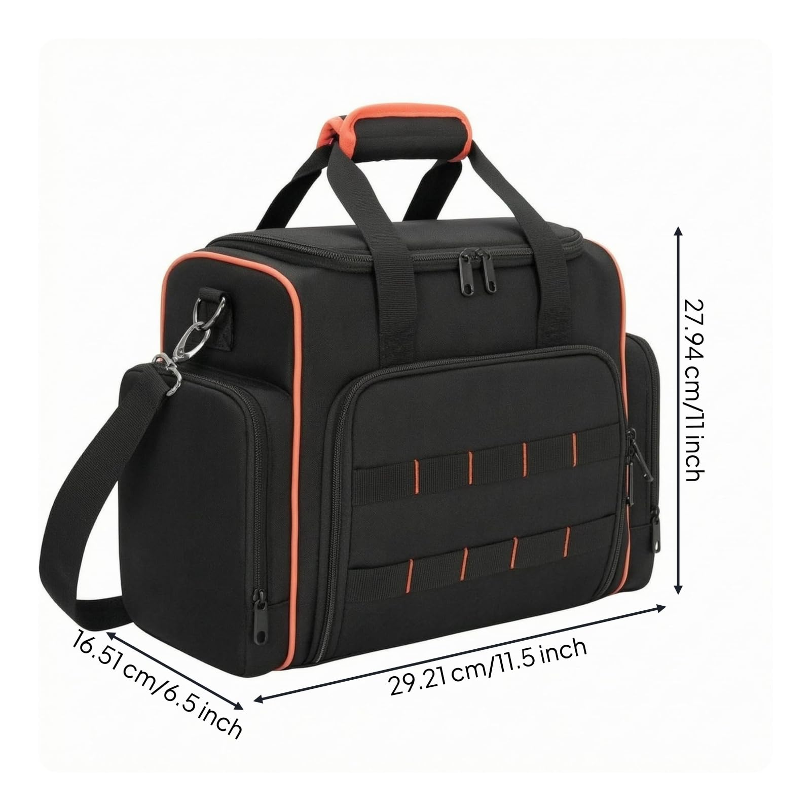 Bolsa Herramientas Electricista Ribete Naranja Bolso Portátil Negro para Electricistas