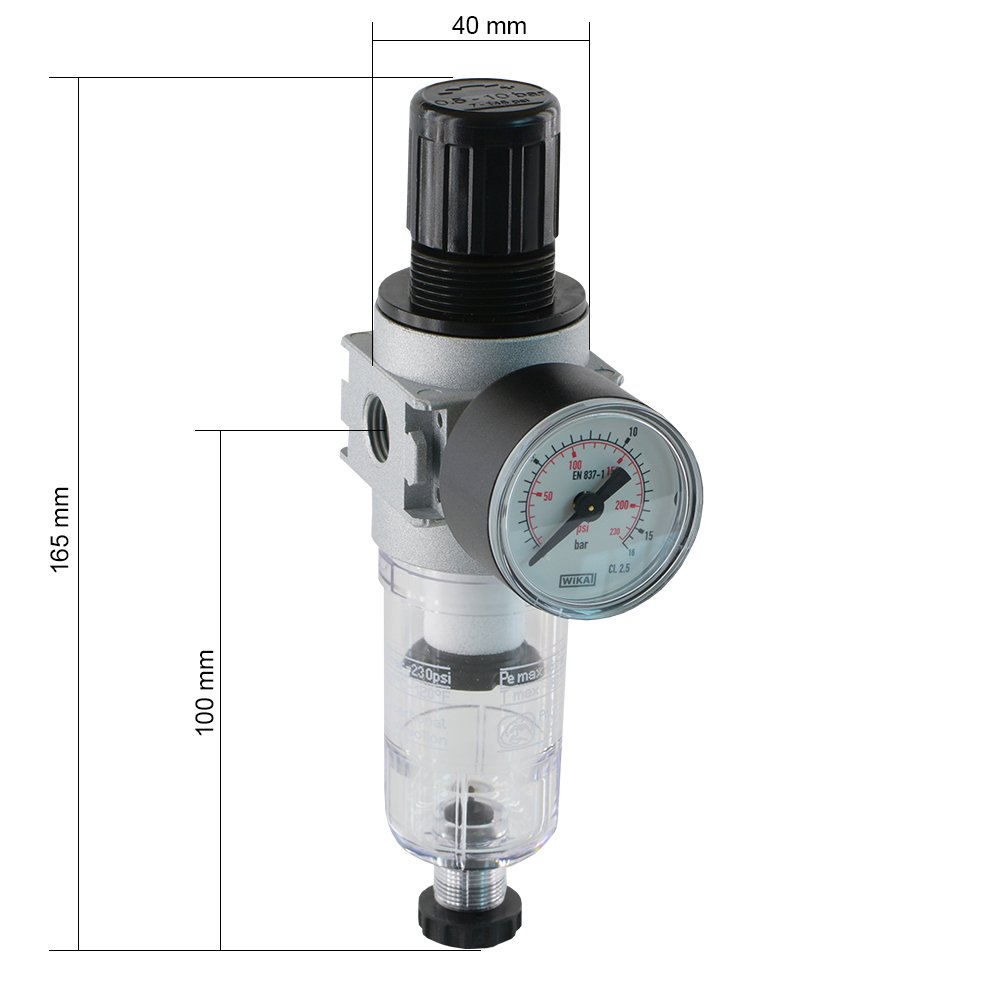 Regolatore filtro, serie 0, 1000 l/min, riduttore di pressione G 1/8" e G 1/4"