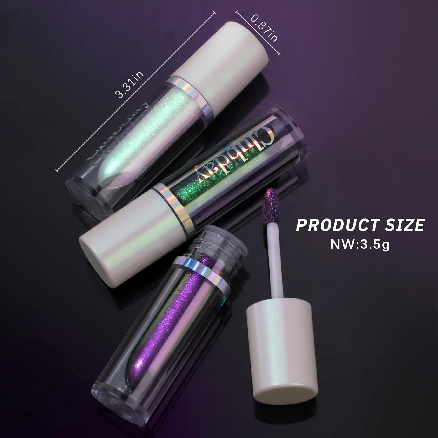 Noerrors Liquid Chameleon Eyeshadow,Metallic Purple Multichrome Eyeshadows,Multi-Reflective Eye Look,High-Impact Finish,Long-lasting Holographic Glitter Highlighter,Plum Eye Topper for Party Makeup - Image 7