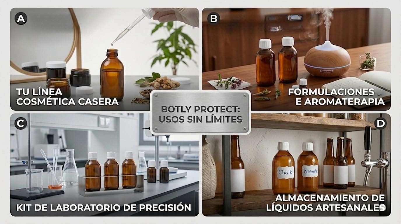 OTLY PROTECT 6x250ml Braunglasflaschen Set – UV-Schutz Glasflaschen inkl. Dispenser, Deckel, Schutzfolien & sterile Pasteurpipetten – Wiederverwendbare Aufbewahrungsbox für Apotheke & DIY