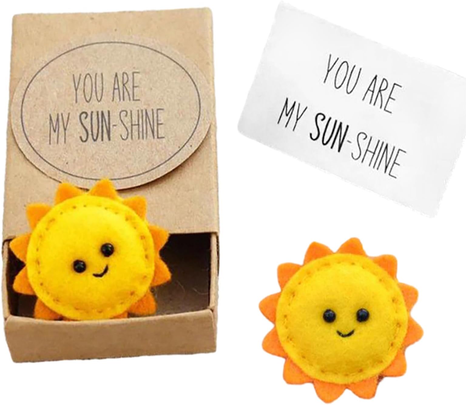 Fychuo Pocket Hug Sunflower Gifts Positive Affirmation Cards You Are My Sunshine Kitted Doll Hug in a Box Good Luck Gifts for Women Men Friends Sister Girlfriend Boyfriend Little Small Gift
