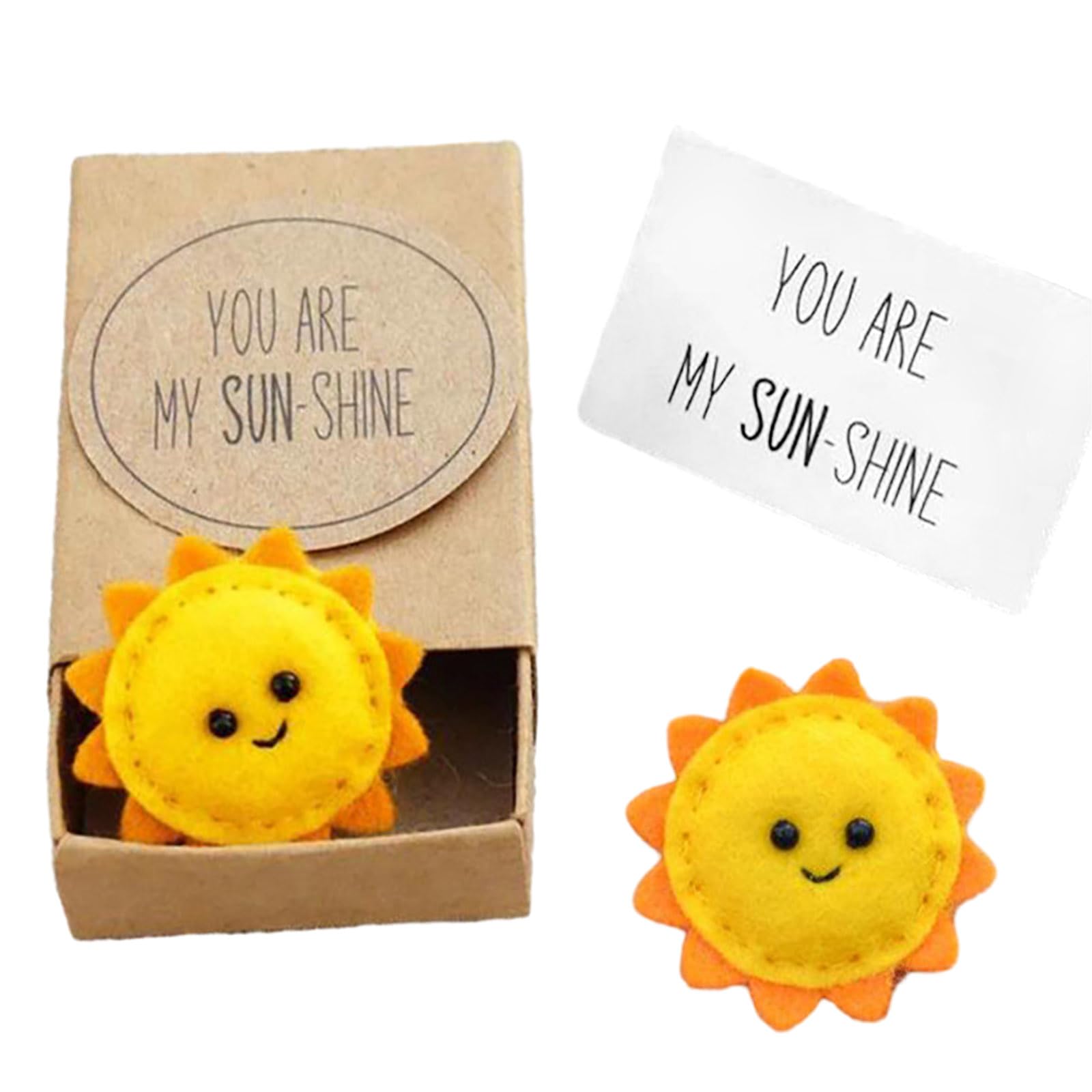 Fychuo Pocket Hug Sunflower Gifts Positive Affirmation Cards You Are My Sunshine Kitted Doll Hug in a Box Good Luck Gifts for Women Men Friends Sister Girlfriend Boyfriend Little Small Gift