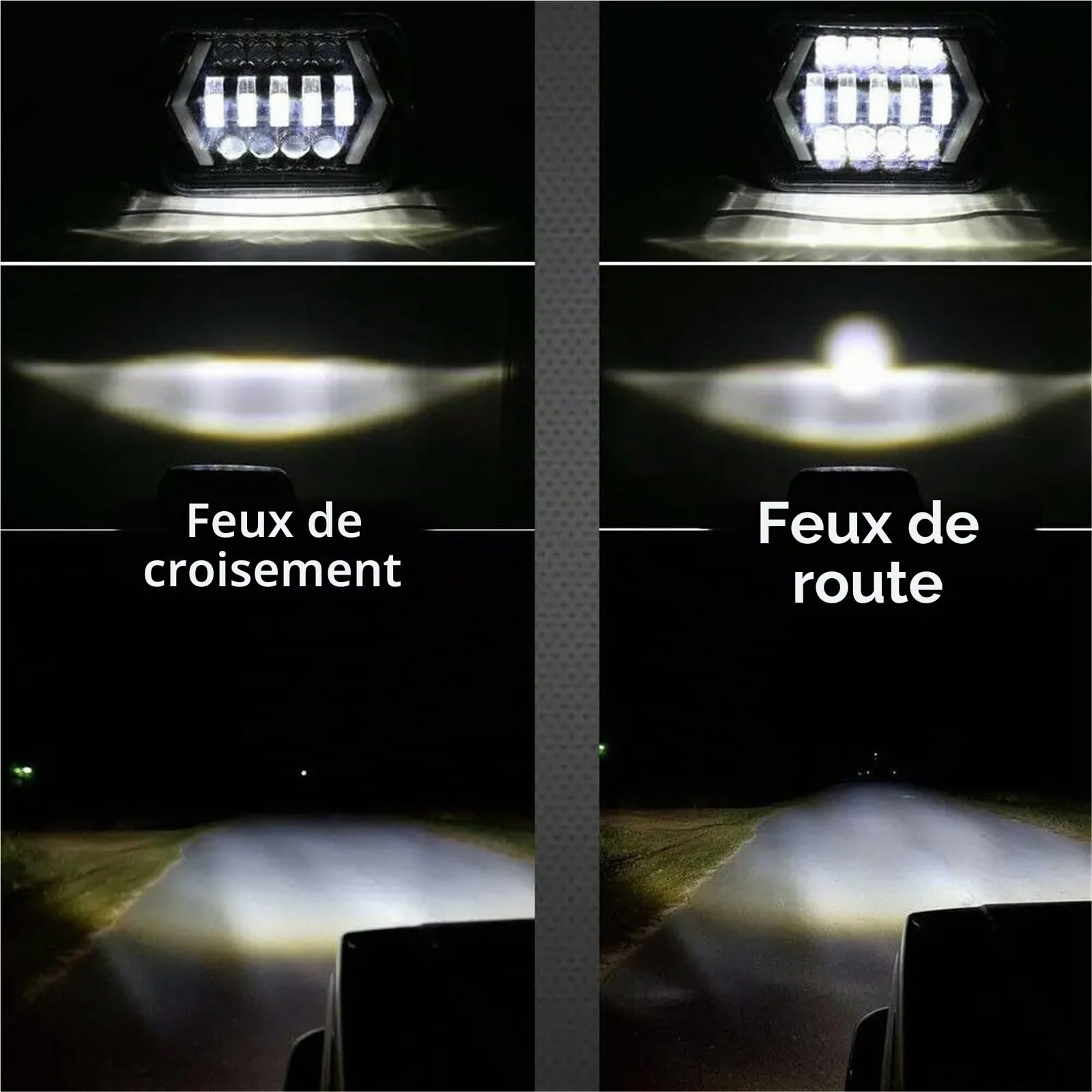 Phares Avant Ampoule Phare LED Étanche 55 W 7 X 6 Pouces 5 X 7 Pouces Faisceau Hi-Lo Halo Pour Jeep Pour Cherokee XJ Accessoires D'éclairage Voiture(2 piece)