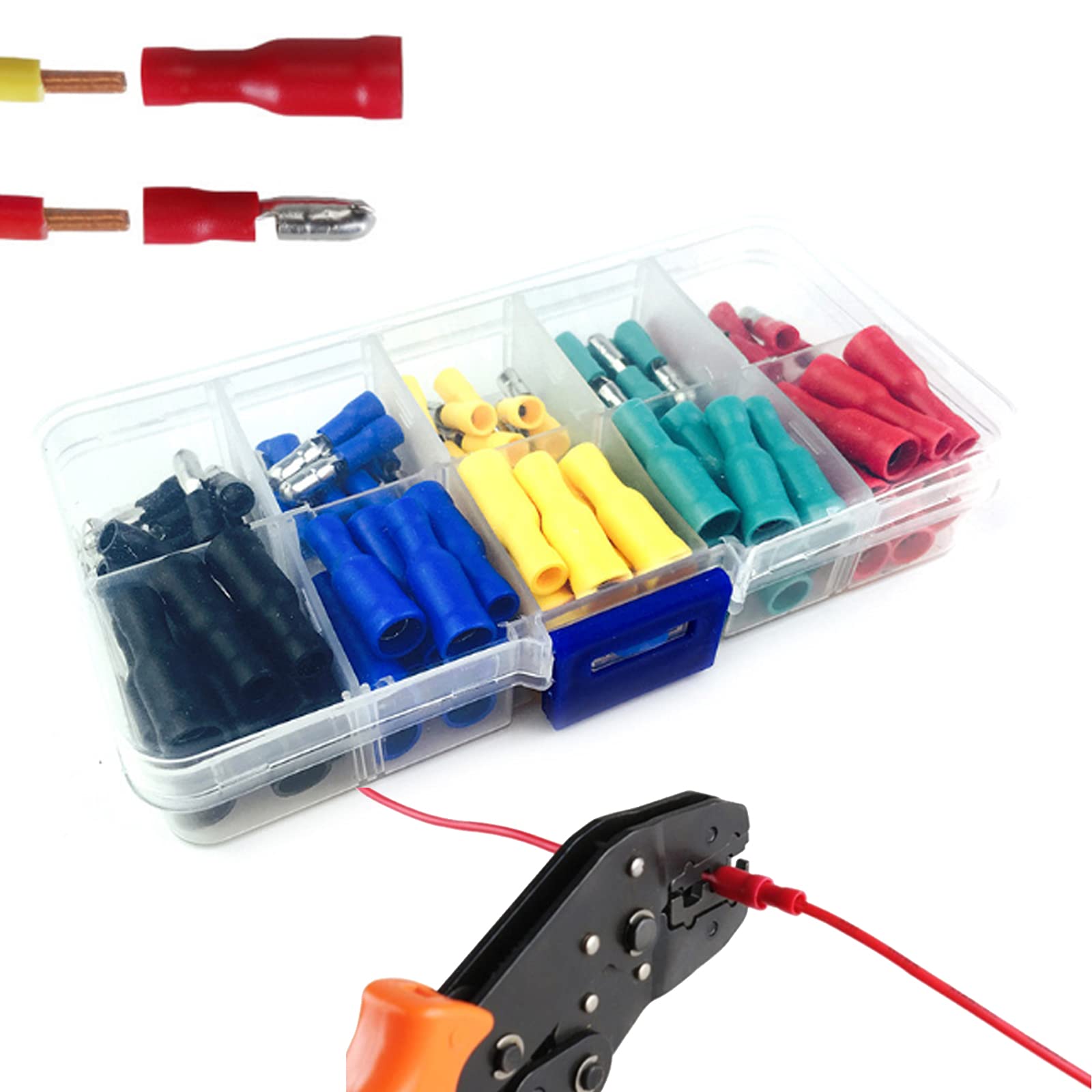 320pcs Crimp Connectors Butt Terminals Insulated Assortment & 60Pcs