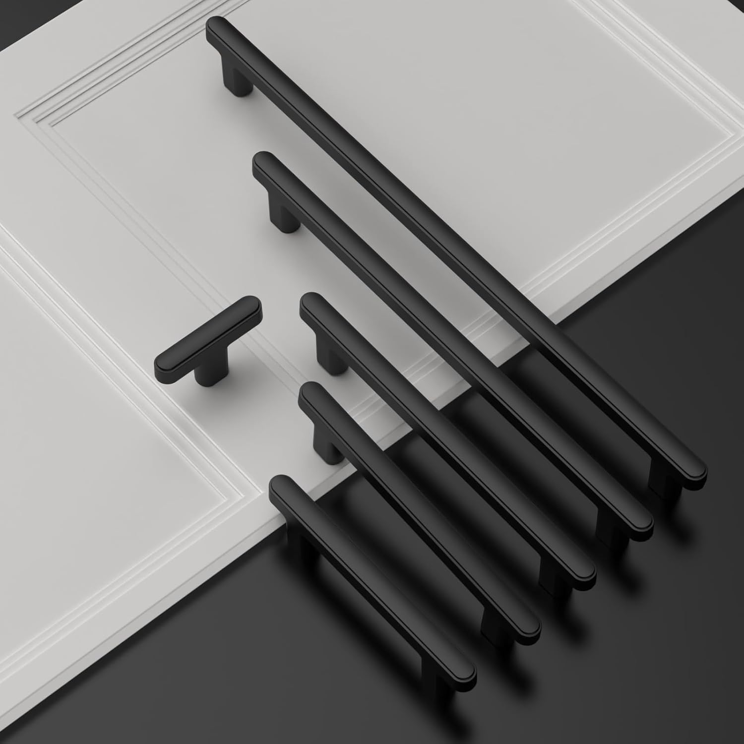 10 Pack 5 Inch(128mm) Matte Black Cabinet Pulls Black Cabinet Handles Kitchen Cabinet Hardware Drawer Pulls for Cupboard Bathroom