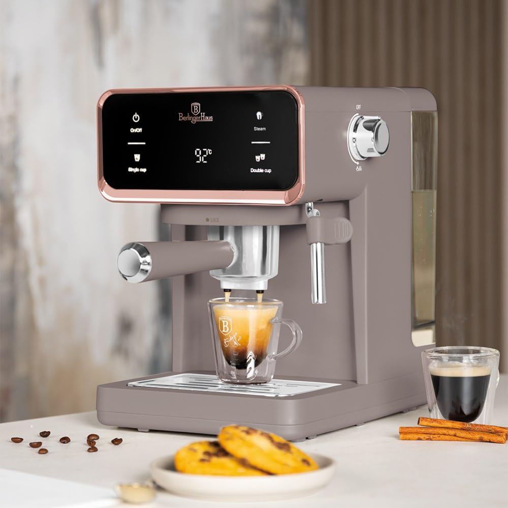 Berlinger Haus– Digitale 3-in-1-Hebelkaffeemaschine, Kollektion Taupe