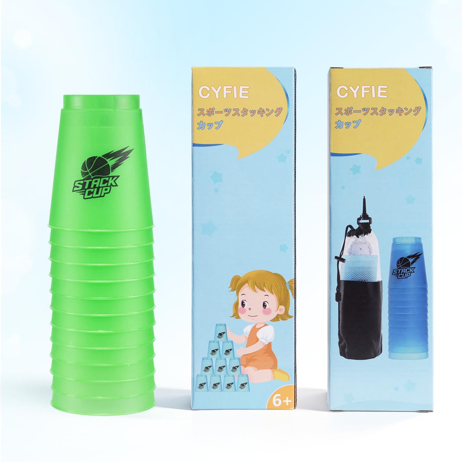 Amazon | Cyfie スポーツスタッキング カップ 飛重ねカップ 速重ね 12