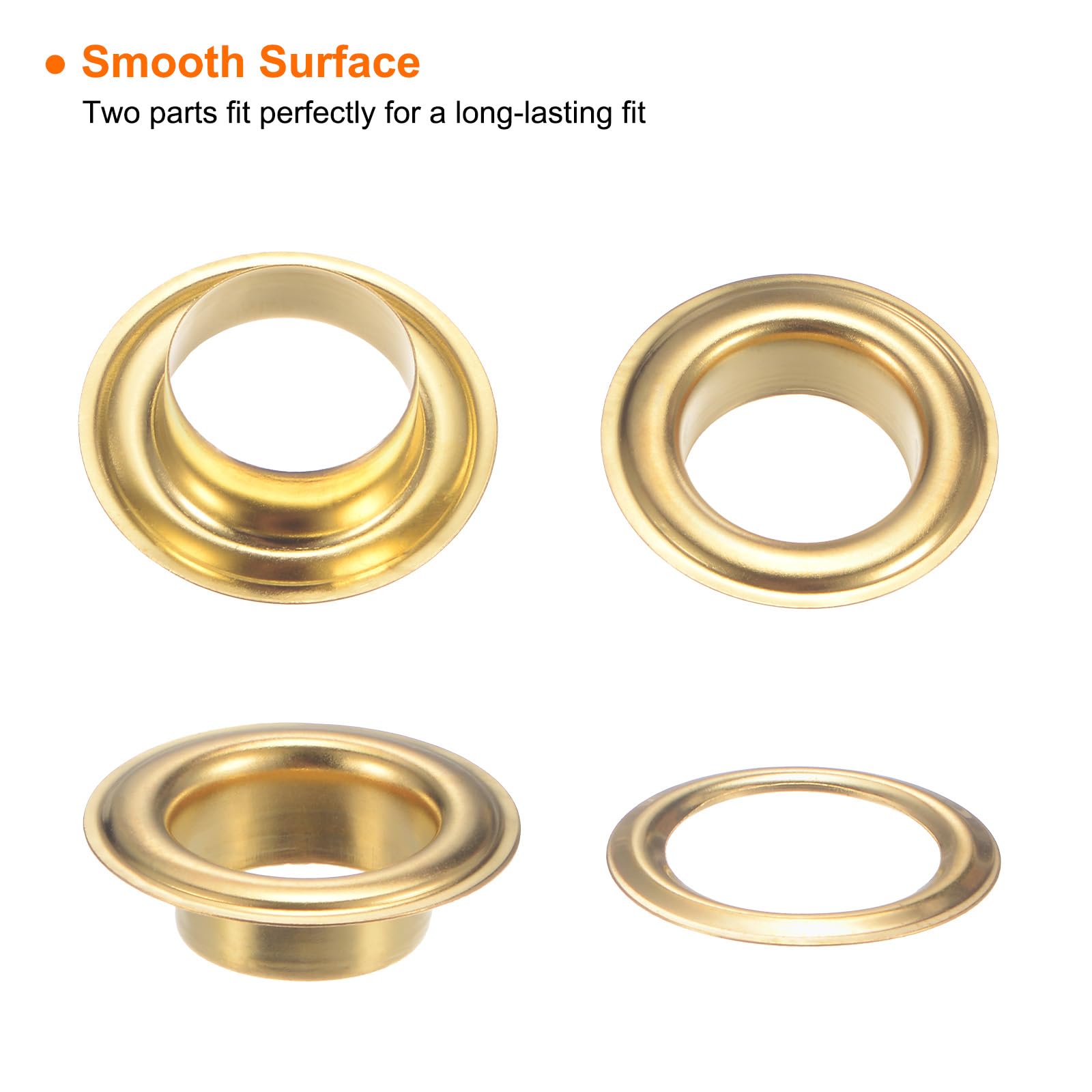 QUARKZMAN 20Set Occhielli per Teloni con Rondelle 12mm Occhiello Strumento Metallici color Rame per Tende in Tessuti Cinture in Pelle Scarpe Borse DIY, Oro (Perforatrice Non Inclusa)
