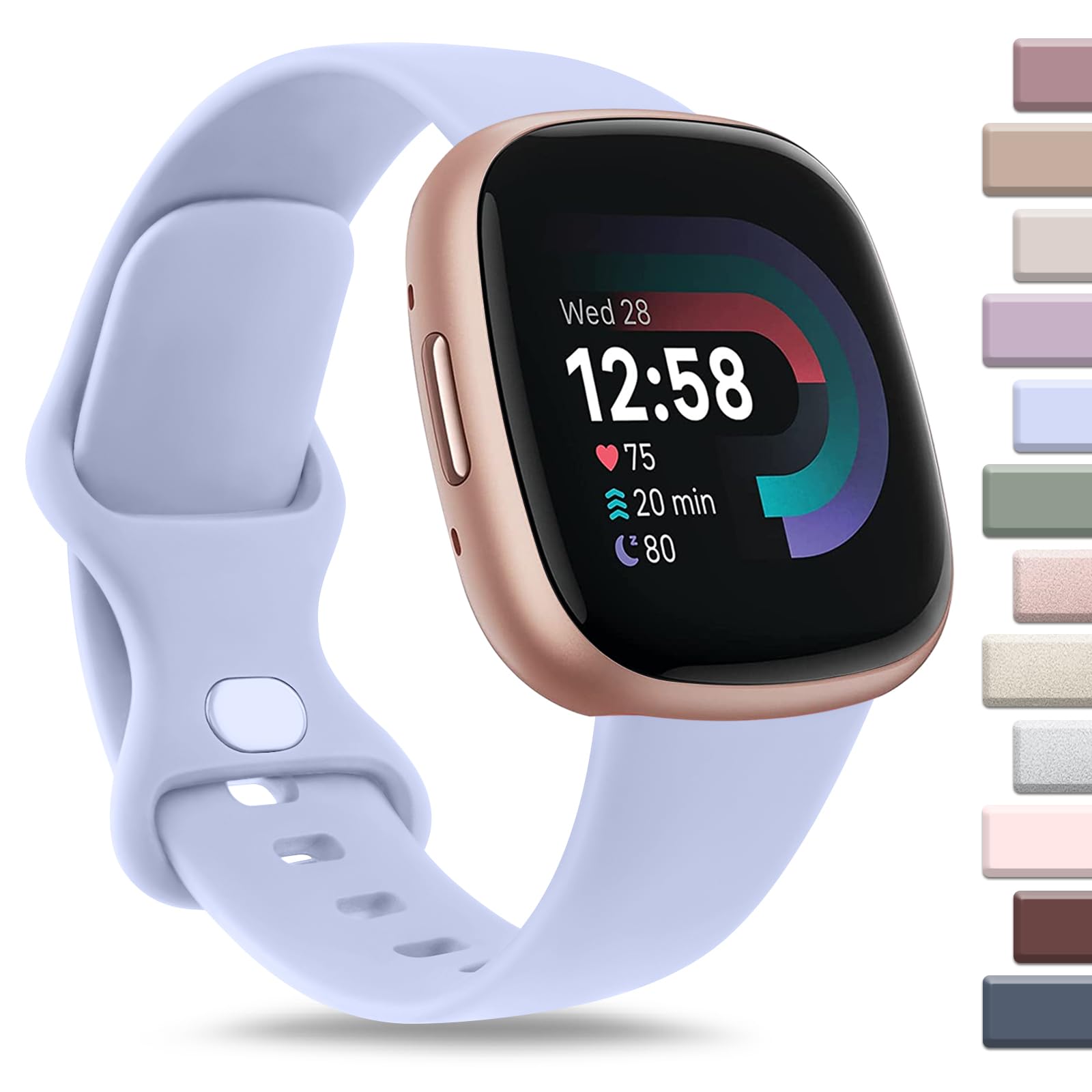 AK Sport Band Compatible with Fitbit Sense 2 / Sense Bands/ Fitbit Versa 4 / Versa 3 Bands Women Men, Classic Soft Silicone Straps for Fitbit Sense 2 / Sense / Versa 4 / Versa 3 Smart Watch — image 1