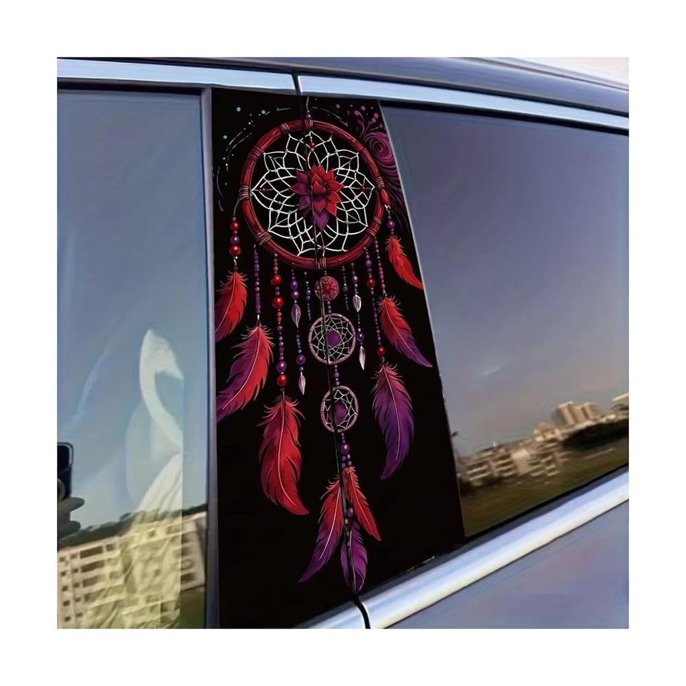 Dabhuoc One Color Car Parts 2 Pcs Car Door Post Decals Dreamcatcher Glossy Material Protective Film
