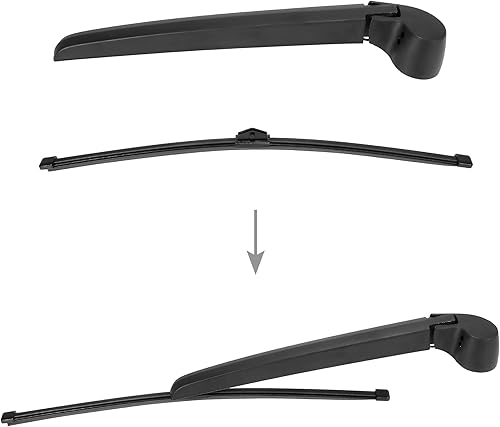 Miniatura 3 de X AUTOHAUX Juego de brazo de limpiaparabrisas trasero para Audi Q5 2009-2018 13.780in 14 pulgadas, color negro 8R0955425 8R09554071P9