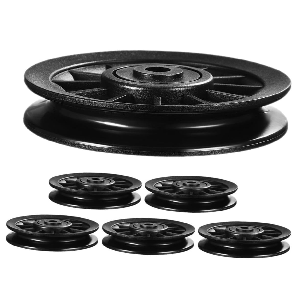 TOPBATHY Ruota Puleggia Fitness in Pa6 Nera, 6 Pezzi per Attrezzi