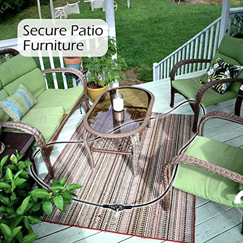 Lumintrail 12Mm (1/2 Inch) Heavy-Duty Security Cable, Vinyl Coated Braided Steel With Sealed Looped Ends (4', 7', 15' Or 30') (4-Ft) #TOP3