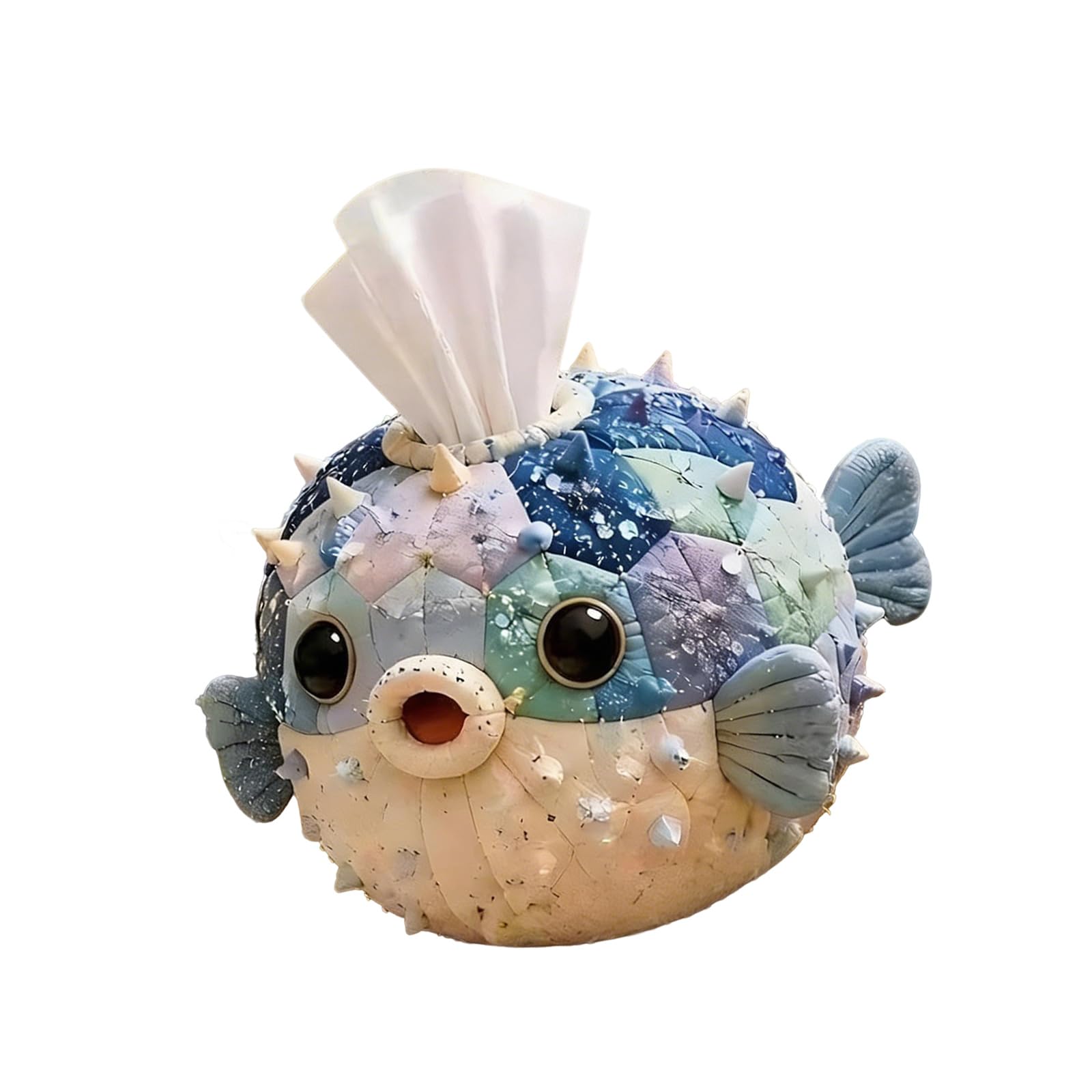 Sea Theme Tissue Box Cover Sewing Set, Patchwork Fabric Project for Tabletop Decor, Shelf Display, and Everyday Use Case Desk Shelf Room Accent
