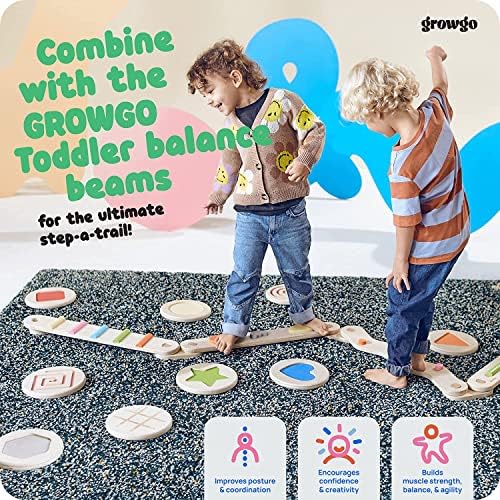GROWGO Montessori Stepping Stones for Kids - Set of 12 Balance Stepping Stones, Kids Stepping Stones Balance, Toddler Stepping Stones Balance Stone, Sensory Kids Stepping Stones Kit, Floor is Lava 9 61B5LFFvWjL. AC