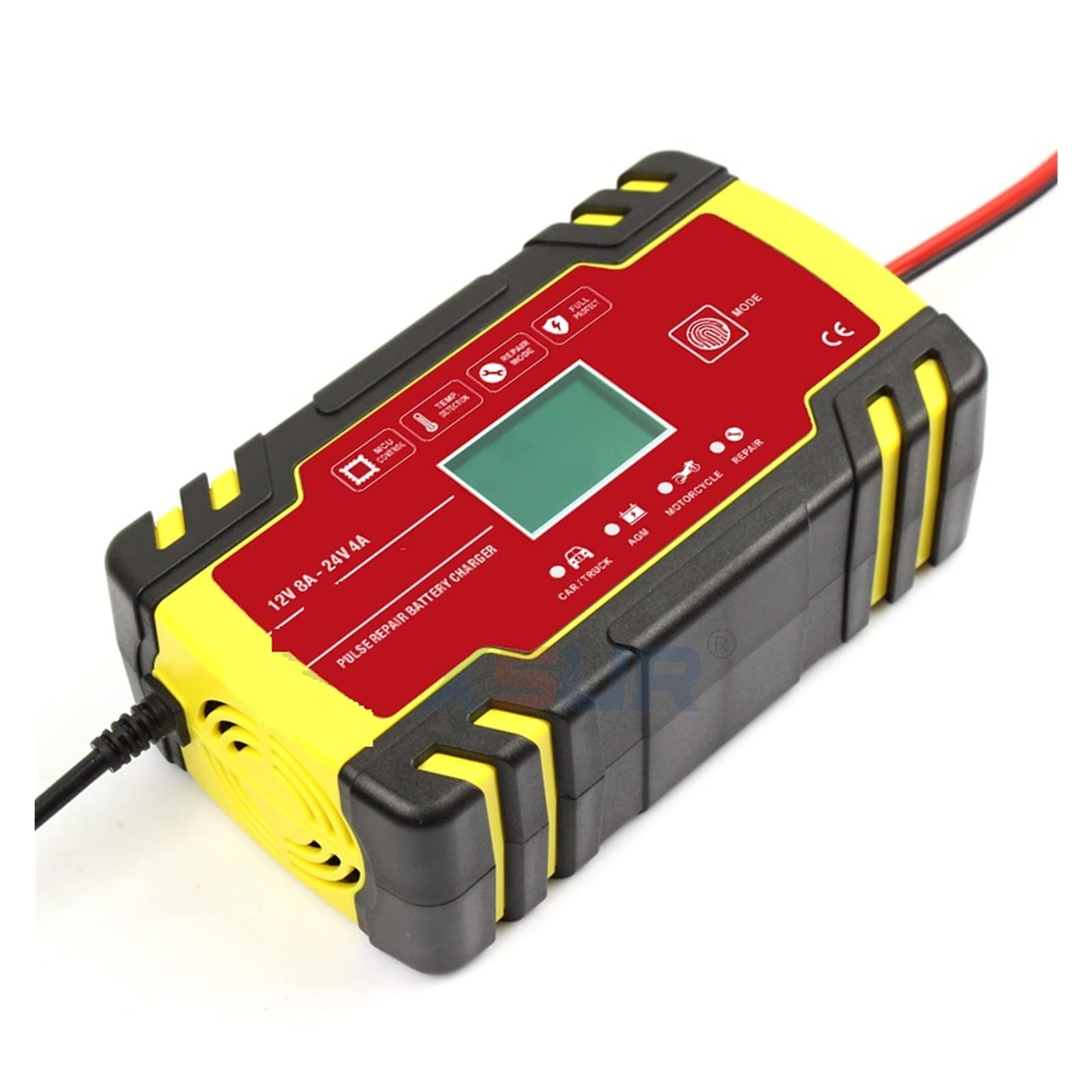 Inteligentna ładowarka samochodowa 1. 2v-24V 8a Ładowarka do naprawy motocykli samochodowych Pełna automatyczna ładowarka baterii cyfrowa LCD