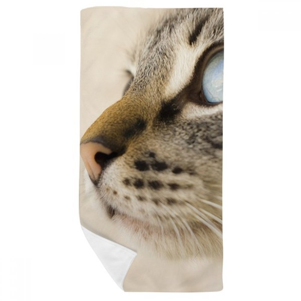 Chaton yeux gris serviette de bain 35x70cm multicolor pour la douche