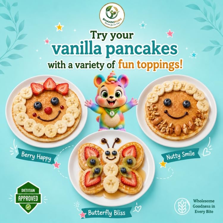 Image of Vanilla Millet Pancake Mix, 150g (Pack of 2) | Eggless, Gluten-Free, High Sprouted Protein | No Refined Sugar
