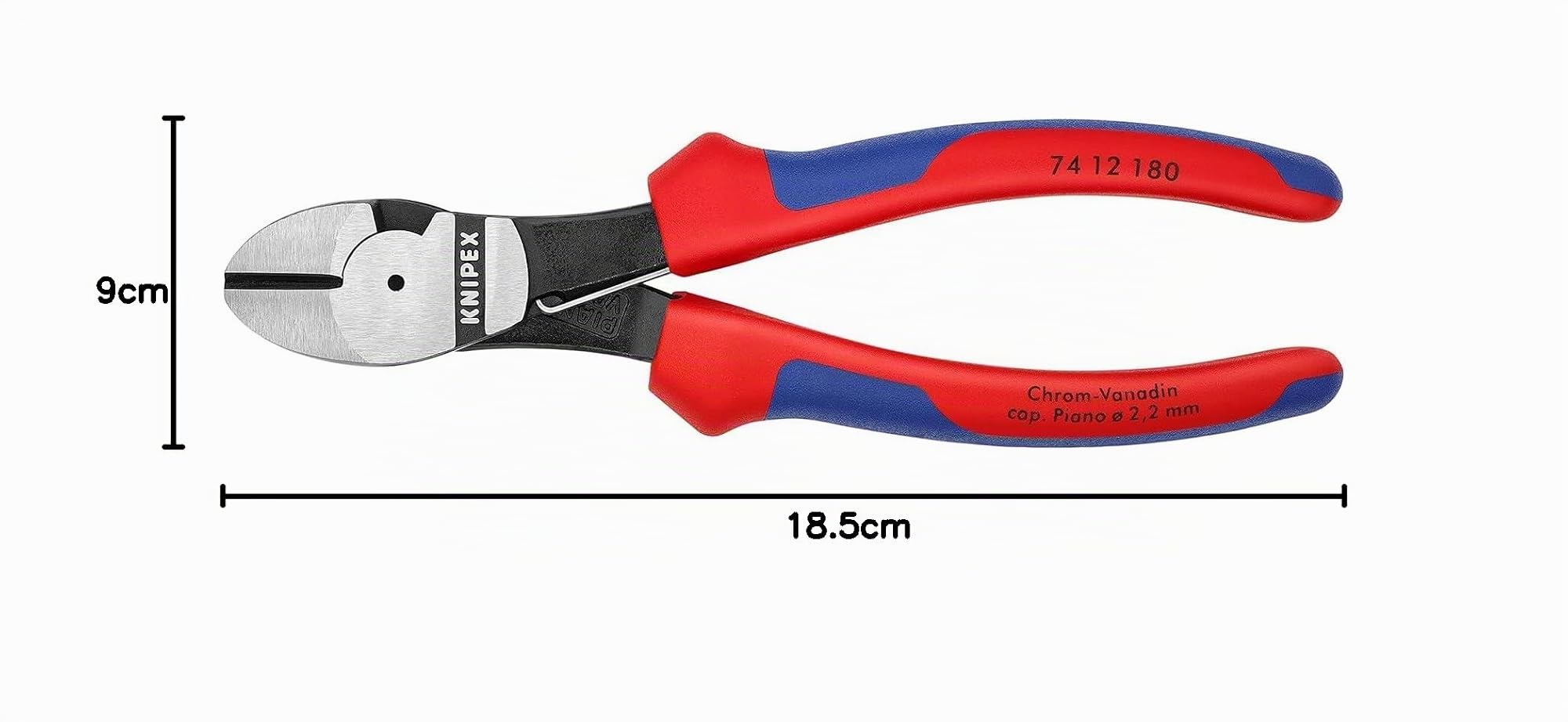 Knipex Pince coupante de côté à forte démultiplication, 74 12 180