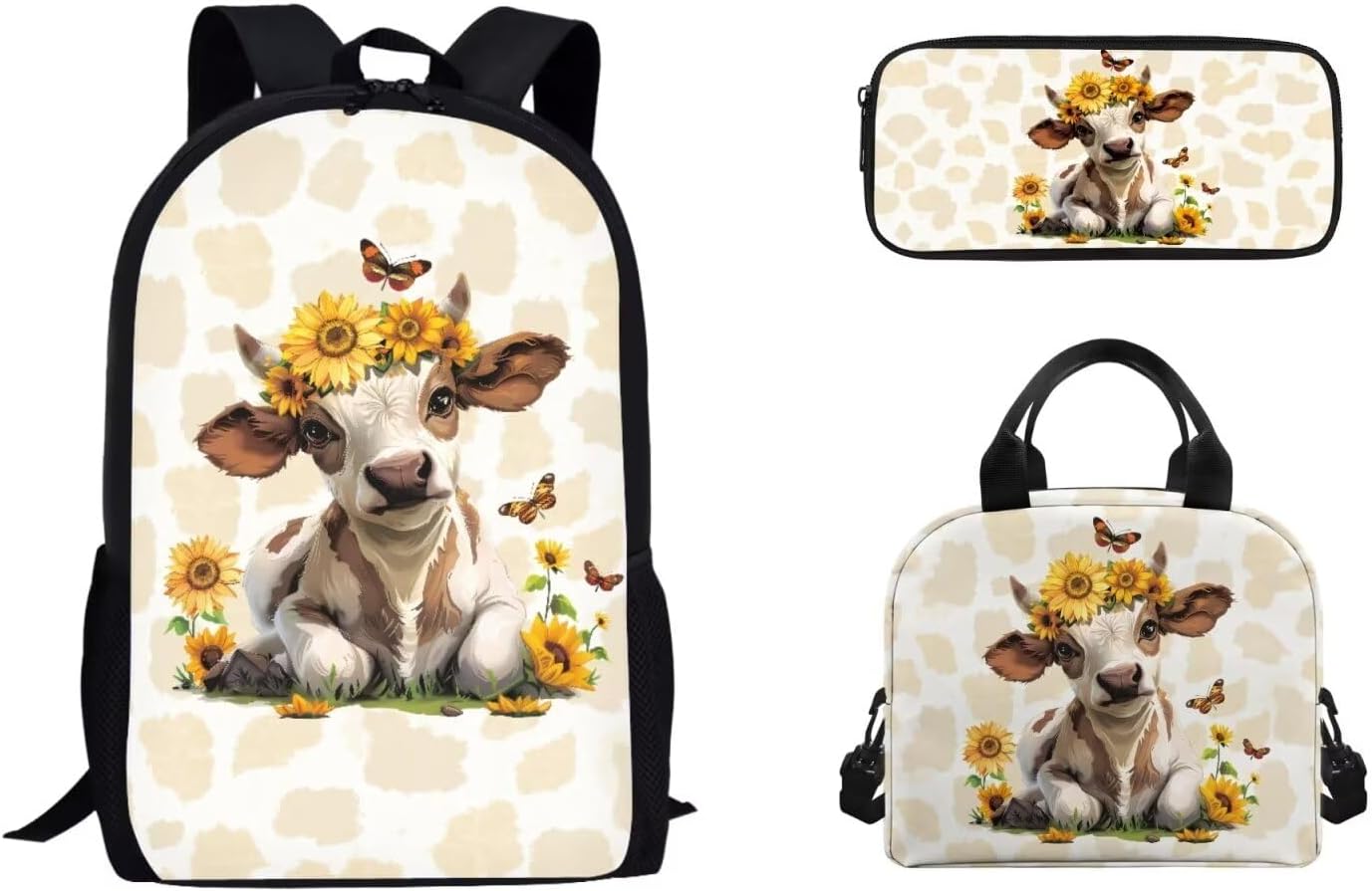 3PCS Girls Backpack for School, Sea Turtle Kids Backpack for Girls with Lunch Box Pencil Case Set for Teen Girls Boys Book Bag Elementary Primary Middle High School Backpack, Blue