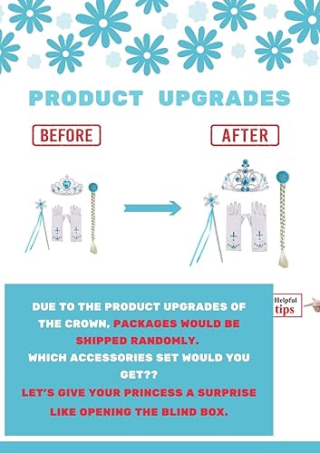 Miniatura 5 de REXREII Vestido de princesa para niñas pequeñas, disfraz de Elsa de Frozen para Halloween, cosplay, Navidad, cumpleaños, fiesta con accesorios