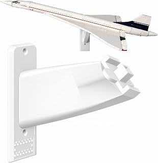 Wall Mount Display Stand Compatible with LEGO Icons Concorde 10318 | Dynamic In-Flight Tilt Angle, Load-Bearing Bracket, Low-Profile Wall Hugging Design, Space-Saving Display Solution
