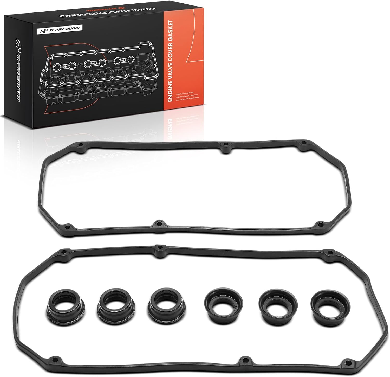A-Premium Engine Valve Cover Gasket Set Compatible with Dodge, Chrysler & Mitsubishi Models - Avenger Stratus 95-00, Sebring 95-05, Cirrus, Eclipse, Galant, Endeavor, Diamante, Montero, Montero Sport