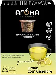 Aroma Selezione Cápsulas De Chá Limão Com Gengibre Compatível Com Nespresso Contém 10 Cápsulas