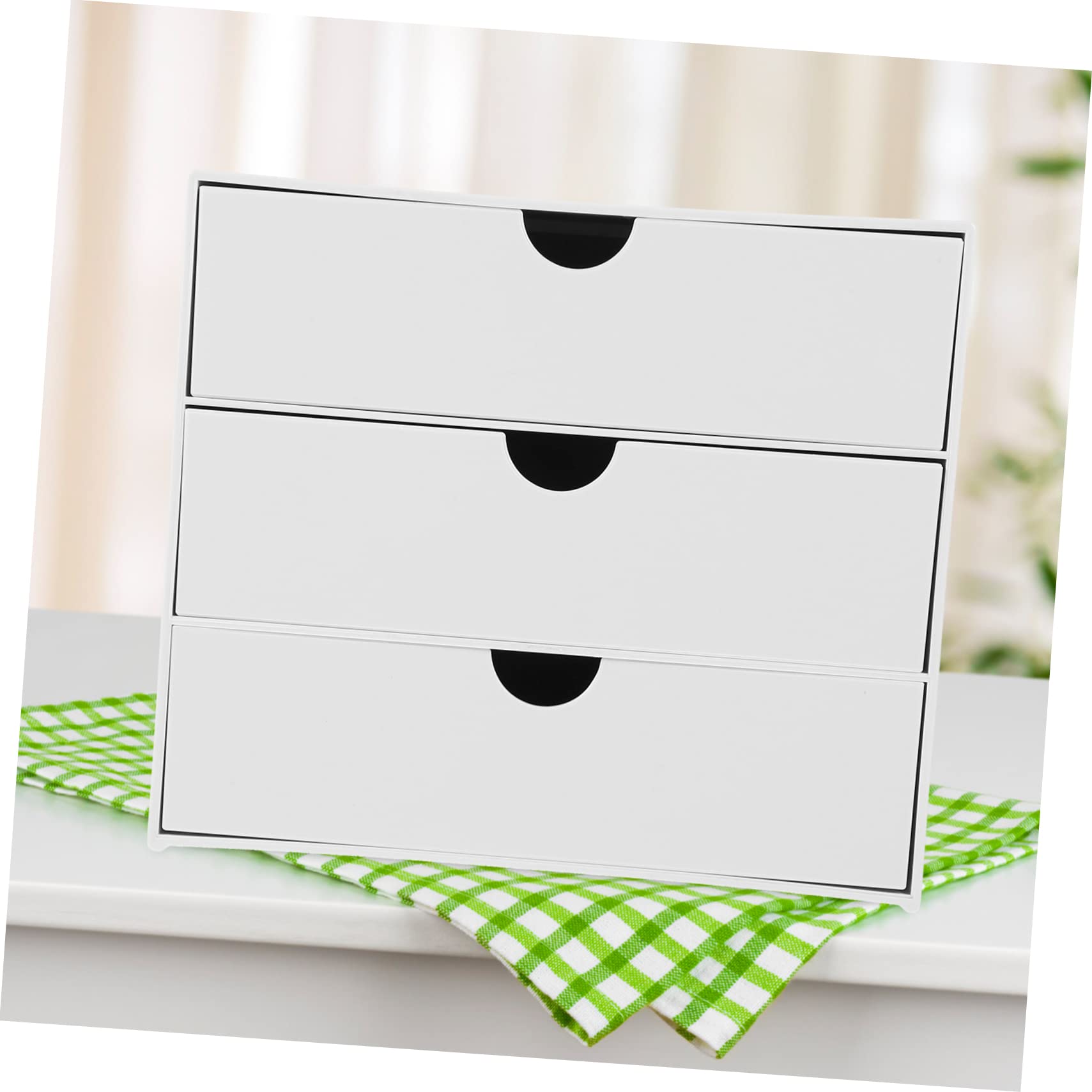 Scatola Organizer da Scrivania Cassetto, Grande Capienza Bianca in Ps