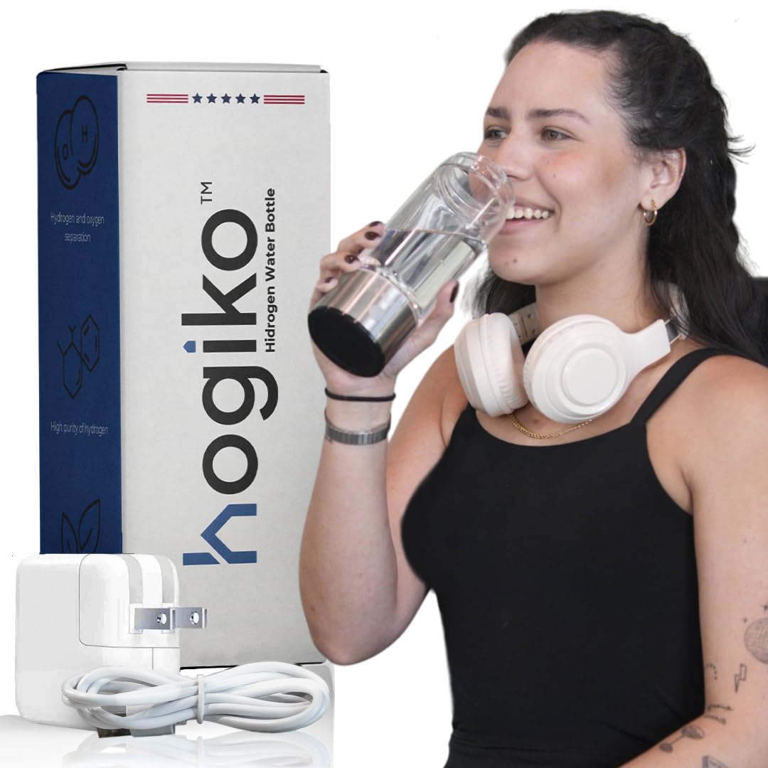 Hogiko’s Hydrogen Water Bottle Generator Machine, Water ionizer Made in USA, Echo hydrohealth ion Bottle, hydropure hydroh Water Bottles 420mL 800-1600ppb SPE PEM
