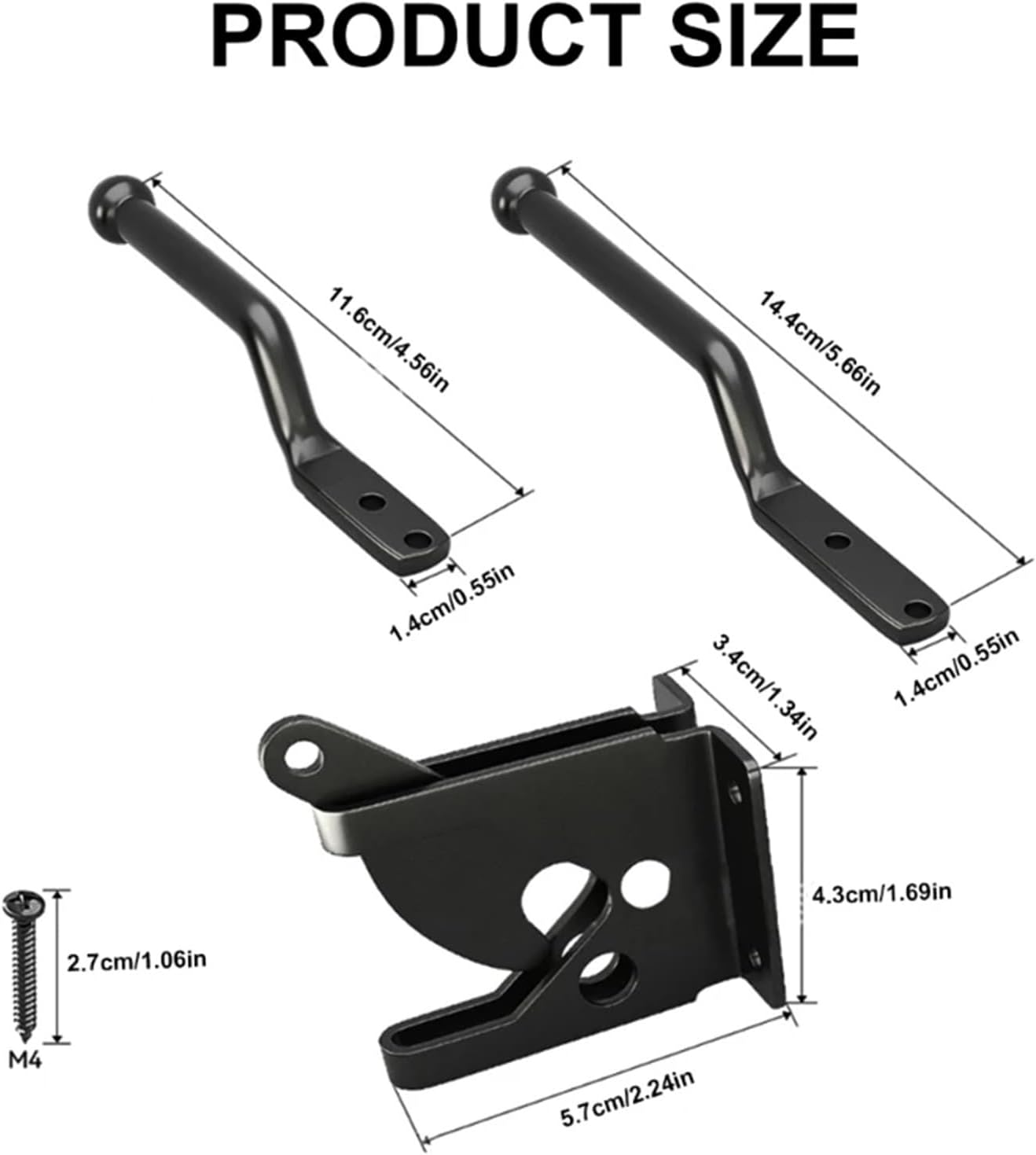Gate Latch 12pcs Secure Steel Gate Latches with Screws Easy installs Self Closing Door Bolts Self Locking Security Latches for Outdoor Use for Secure Yard and Garden(144mm)