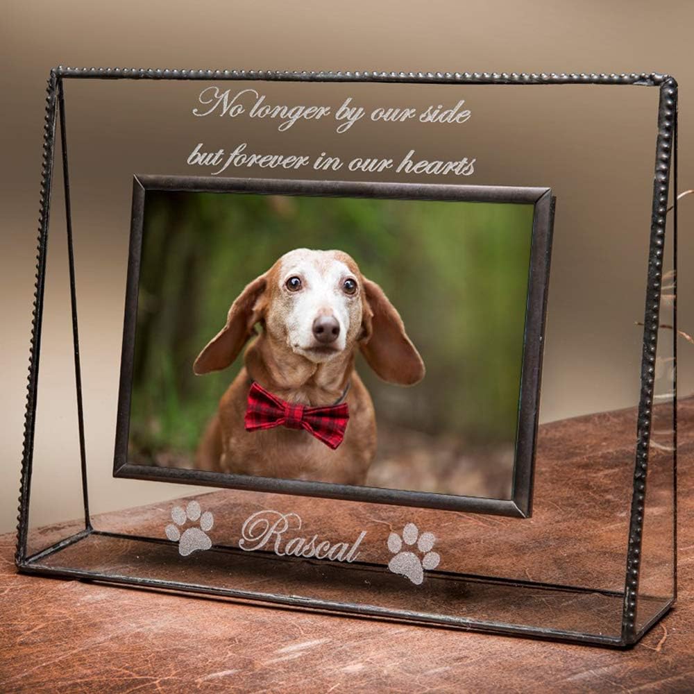 J Devlin Glass Art Pet Memorial Picture Frame Dog Cat Loss of Pet Keepsake Pic 319-46V EP534