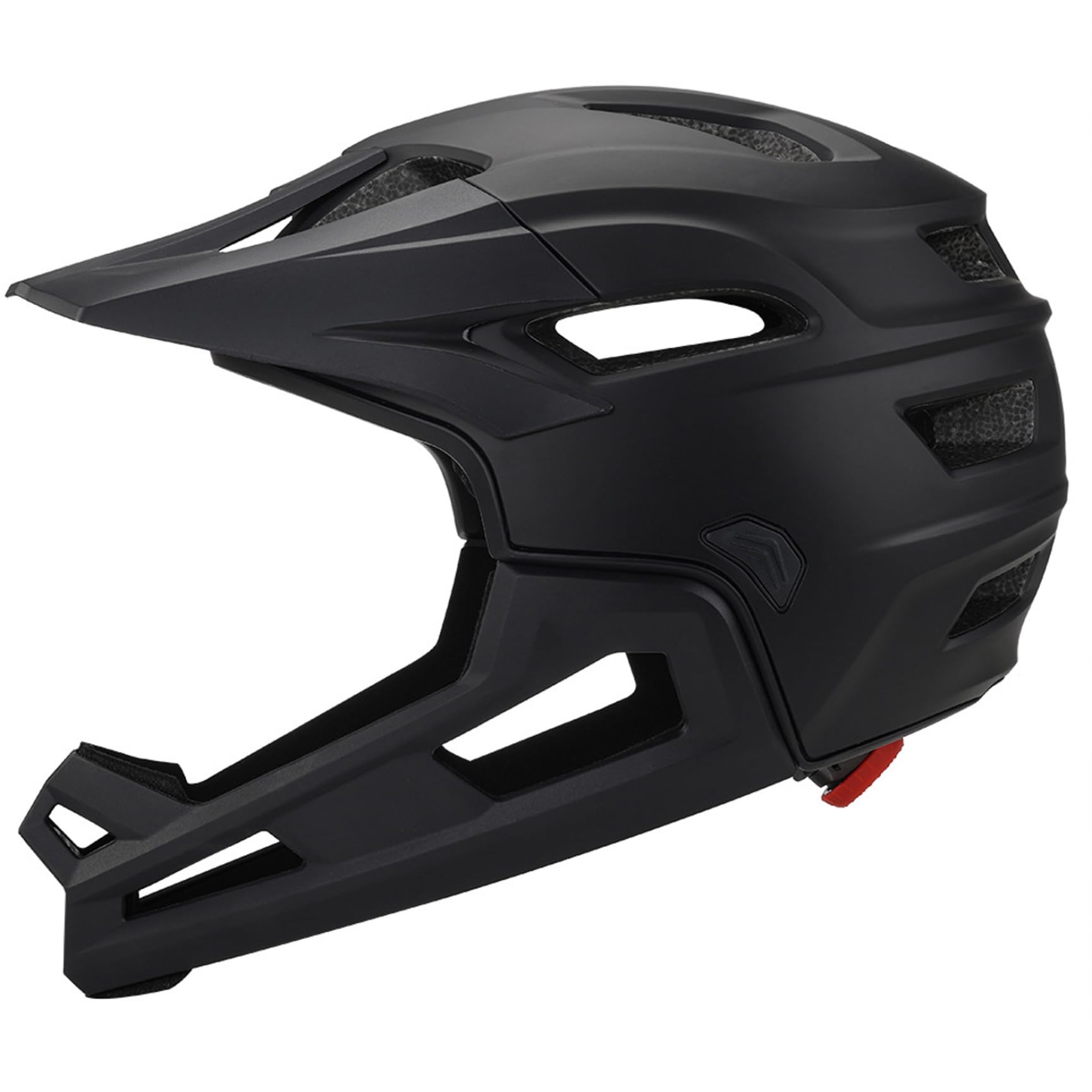Casco Integrale da Mountain Bike Antiurto per Adulto – Visiera Removibile con mentoniera Casco da Bici Nero Regolabile Unisex per Ciclismo all'aperto