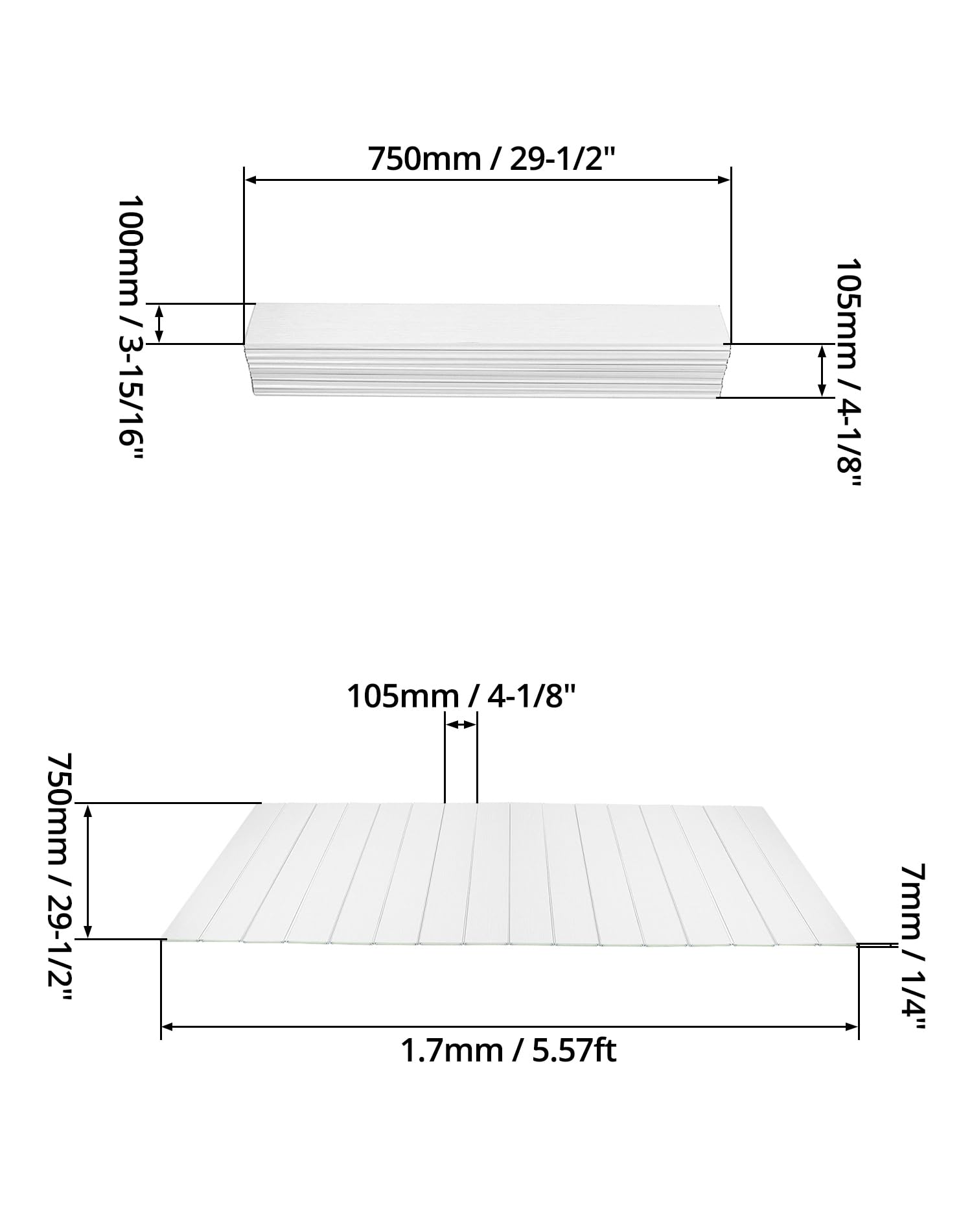 QWORK® Estante de Baño Plegable, Tabla de Baño de PVC para Baño y SPA - 170 x 75 cm x 0,7 cm - Blanco