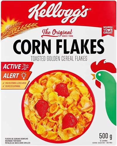Kellogg's Original Toasted Golden Corn Flakes 500 g (Pack of 28)