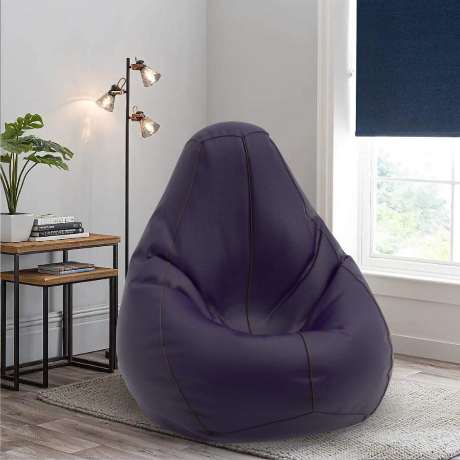 Bean Bag Chair Cover | Size: 2XL | Color: Indigo Brown | Without Beans | Premium Leatherette Cover (CMFYPPNG2103)-image-2