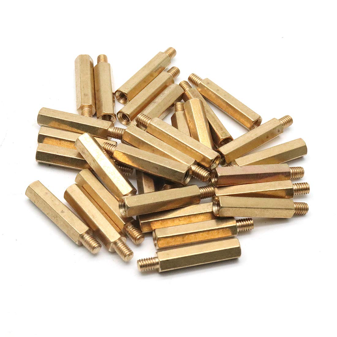 M4x25+6 Pillar Spacers Male to Female Thread Brass Hex Spacer Nut Standoff Pillar 30pcs-image-15