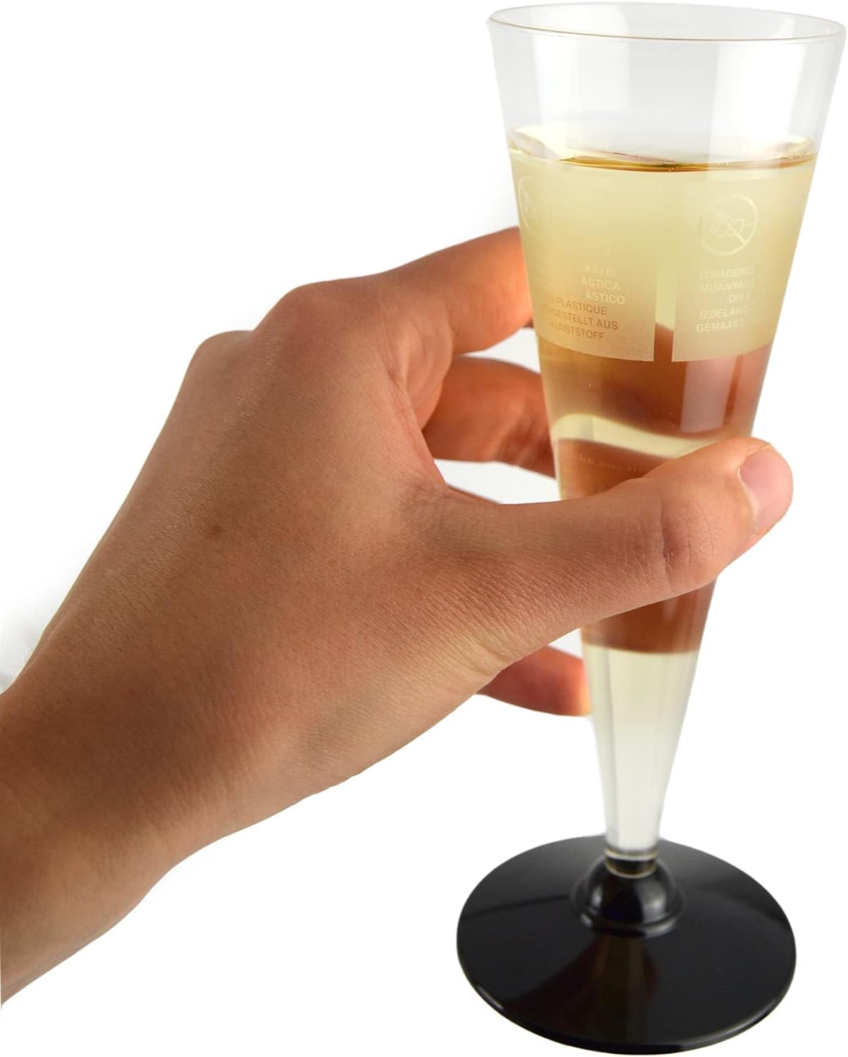 Unidades 120 cflute Copa Champán Prosecco transparentes Base Negra Black vasos vino Wine plástico Flutes Happy Hour aperitivo apericena