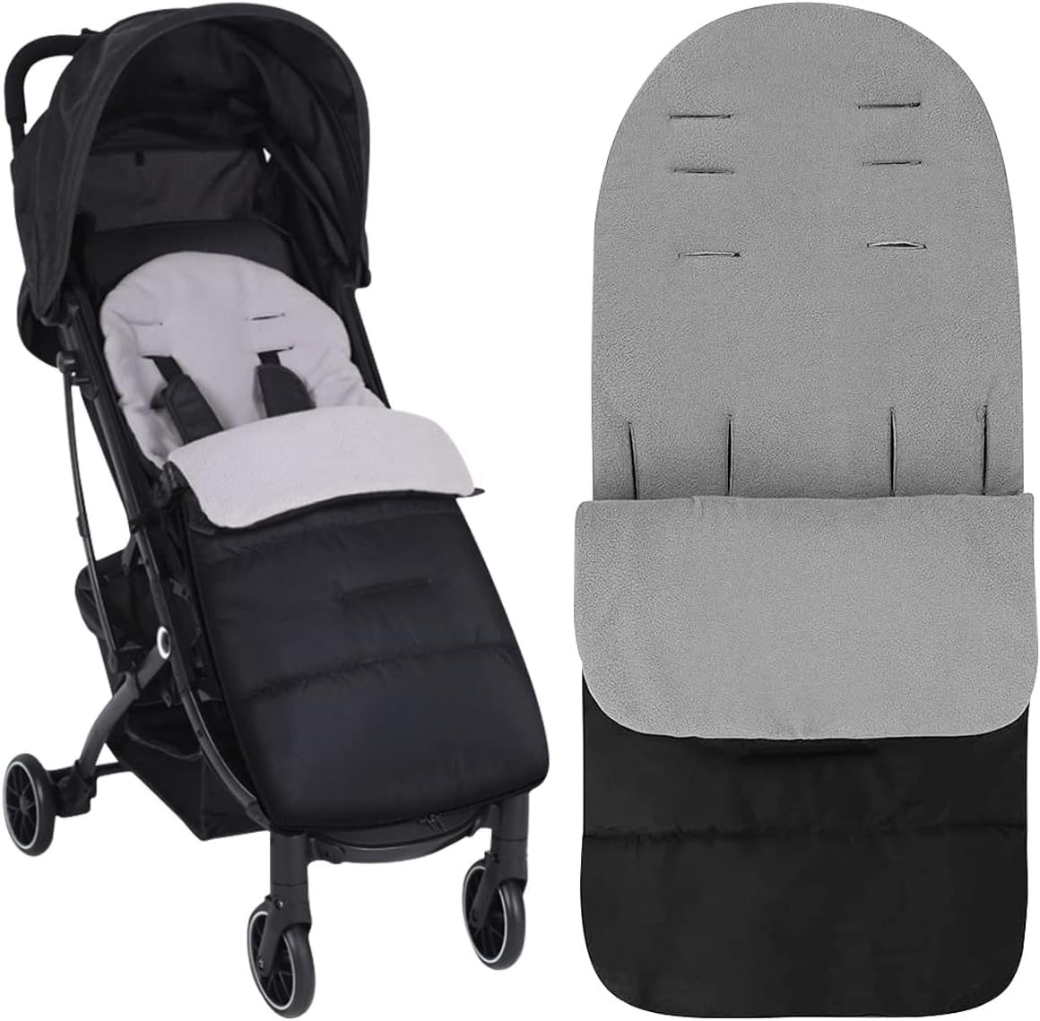 Car Seat Footmuff for Baby, Winter Baby Pushchair Sleeping Bag, Universal Pram Foot Muff for Pushchair Buggy Accessories (Black)