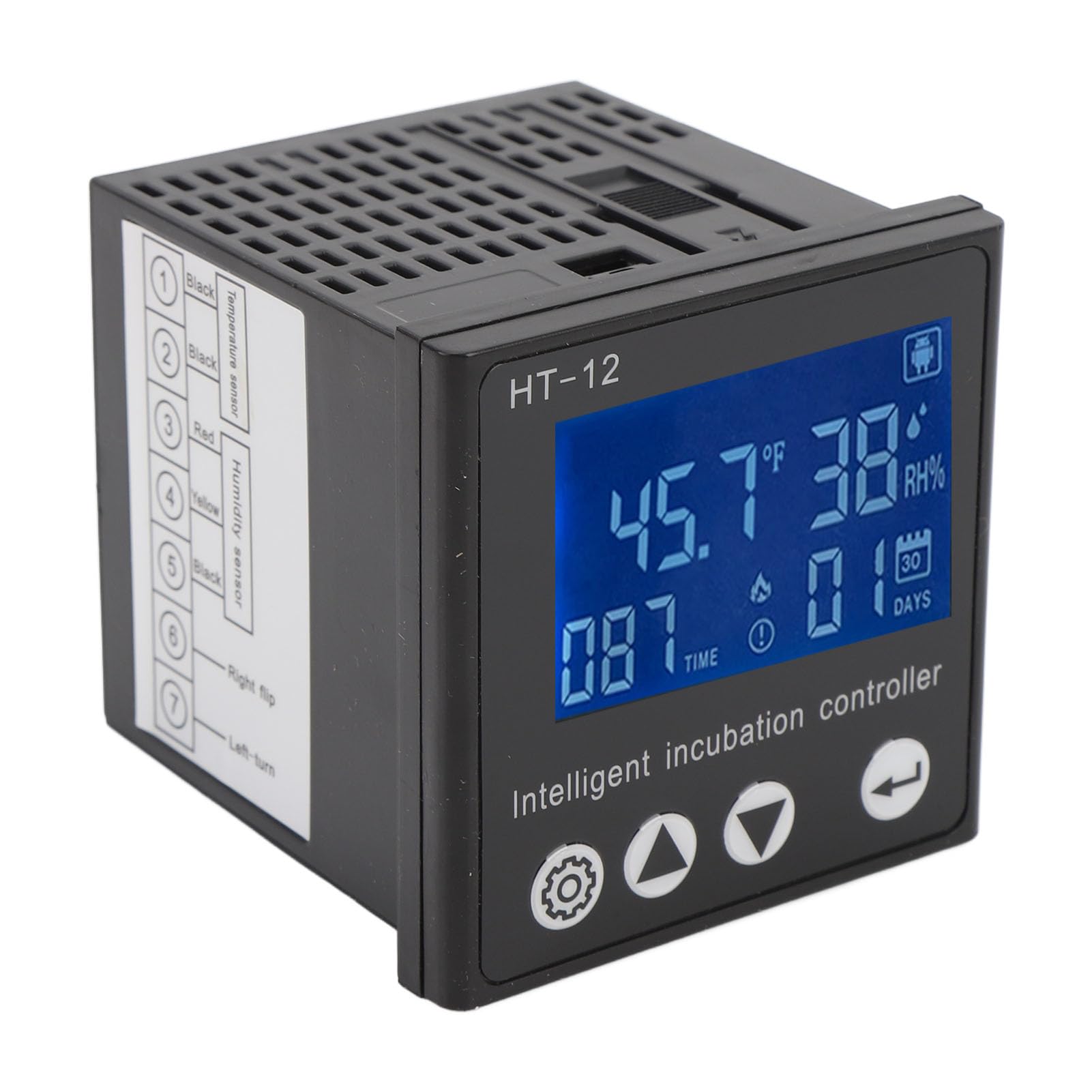 Eujgoov Controlador de Temperatura y Humedad de Incubado Digital LCD para el Monitor de Control de Temperatura Inteligente de la Reproducción para la Incubación y la Cría