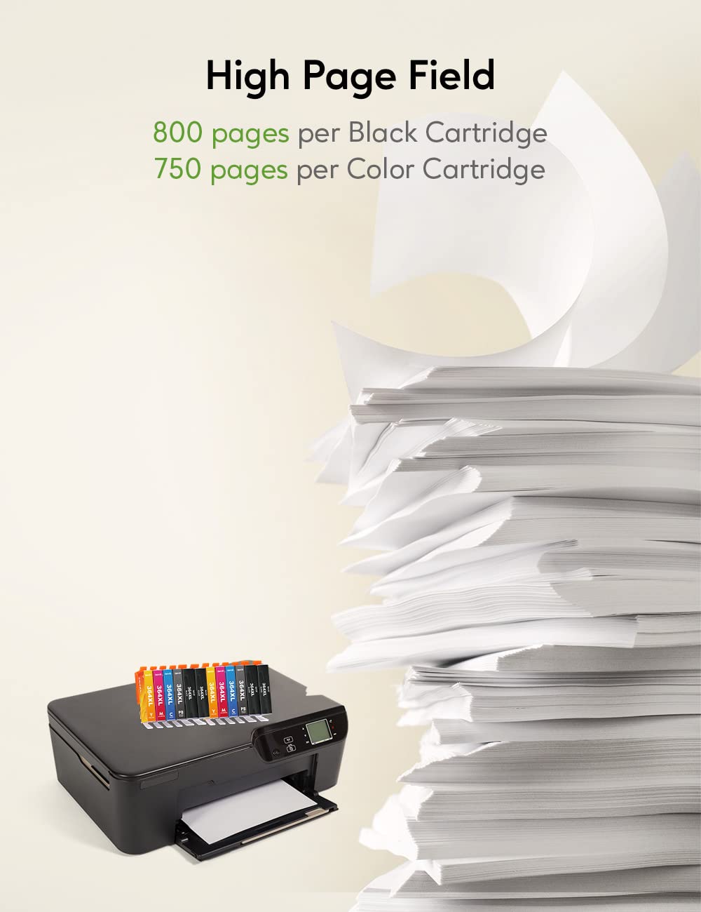 Lot De 4 Cartouches D'encre Génériques HP 364 XL - Compatible Photosmart, Deskjet - Encre Haute Capacité