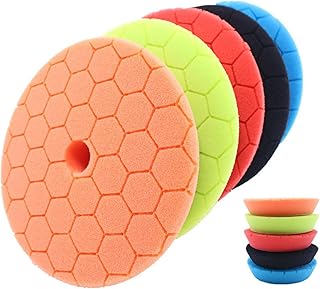 Lianai Almofadas de polimento de polimento 5 peças de 6 polegadas esponja de polimento tamanho grande almofadas de polimento de espuma de carro kit de almofadas de polidor de polidor de carr