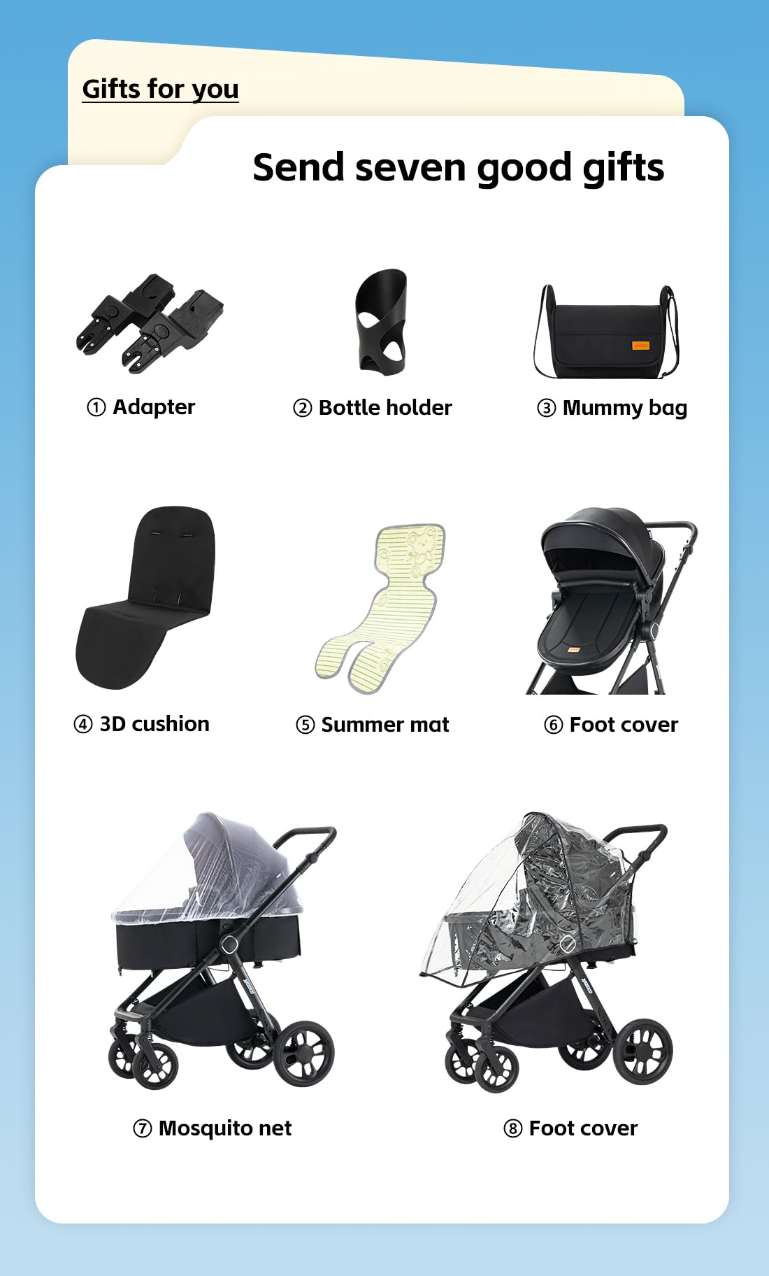 GLOKID Carrito bebe,carrito bebe 3 en 1,Adecuado para 0-3 años, carga máxima de 25 kg, sistema de carro bebe viaje plegable, incluidos adaptadores de accesorios（ROSA）