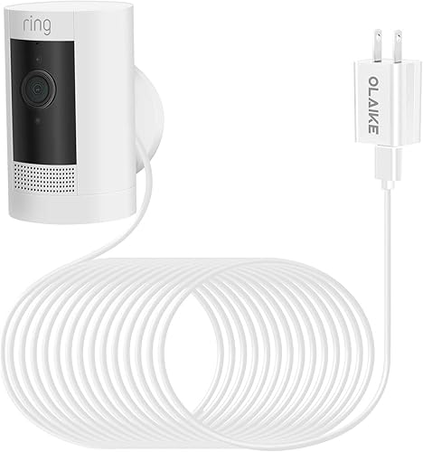 OLAIKE Adaptador de corriente para interiores y exteriores para batería Ring Stick Up Camenchufe, batería de cámara de foco de anillo, cable