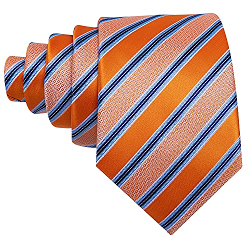 Image of Barry.Wang Plaid Ties for Men Silk Necktie Handkerchief Cuff Links Set